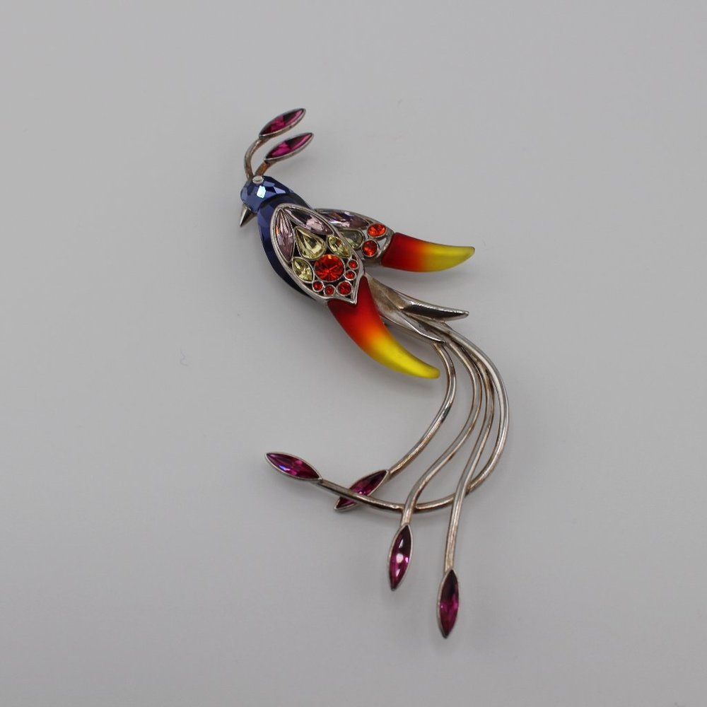 Swarovski Brooch Bird of Paradise Multi Color Crystal Created by Daniel Sterling